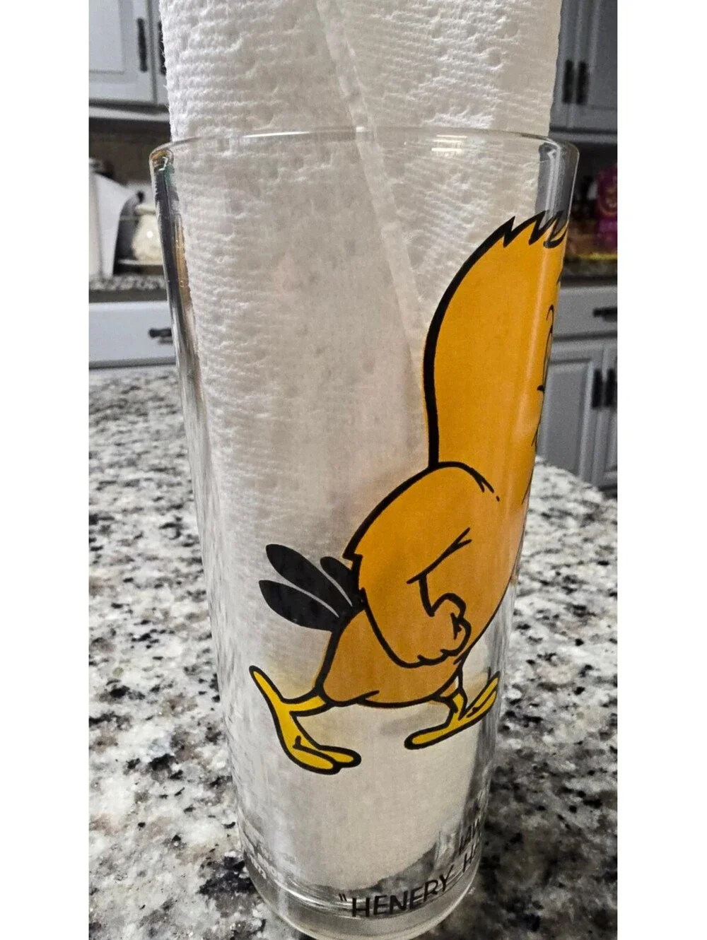 Henery Hawk 1973 Warner Brothers Pepsi White Logo Glass Cup Looney Toons
